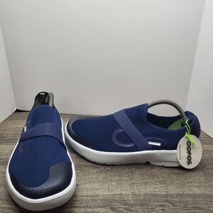 Oofos MenS Size 11.5 OOmg Blue Navy Lightweight Recovery Low Mesh Shoe New
